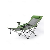 お買い得  キャンプ用家具-キャンプ用ラウンジチェア、折りたたみ式リクライニングキャンプ用チェア、フットレスト付きポータブルキャンプ用チェア、収納バッグ &amp;ヘッドレスト、メッシュリクライニング、耐荷重330ポンド