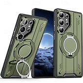 お買い得  サムスン用ケース-S24 Ultra Plus、S23 Ultra/Plus、S22 Ultra、S25 Plus/Ultra 用の電話ケース 磁気吸着 スタンド付き 幾何学 TPU PC メタル