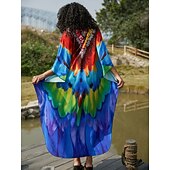billige Kjoler-Halloween Kjoler Kaftan Stolthet Regnbue Fritid Voksne Dame Halloween Karneval Pride-parade Pride måned Enkle Halloween-kostymer Kle deg opp