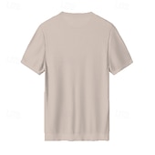 tanie Męskie elitarnie koszulki i tank topy-męska jedwabna bawełniana mieszanka lyocellu t-shirt krótki rękaw okrągły dekolt lato gładki żakard elegancki klasyczny okrągły dekolt minimalistyczny wakacje dom bawełna czarny niebieski granatowy top koszulka męska