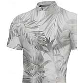 preiswerte Radtrikot Herren-Herren Radtrikot Grafik Blatt Pflanzen Kurzarm Fahhrad T-Shirt Oberteil mit 3 Gesäßtaschen UV-beständig Schnelltrocknend Frontreißverschluss Reflektierende Streifen Sport Blau Grün Grau Bekleidung