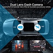 זול DVR לרכב-4 אינץ&#039; מכונית dvr dash cam hd 1080p מצלמת וידאו קדמית מצלמה אחורית אוטומטית 2 in1 הקלטת ראיית לילה הקלטת לולאה