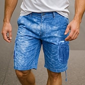 preiswerte Draussen-Herren Cargo-Shorts Outdoor Shorts Camping-Shorts Shorts mit Camouflage-Muster Wander-Shorts Mehrere Taschen Gerader Schnitt Batik Tarnung Feuchtigkeitsableitend tragbar Knielang Lässig Täglich Ferien