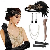 cheap Accessories and More-1920s The Great Gatsby Flapper Headband The Great Gatsby Feather Retro Sparkling Glitter Crystal / Rhinestone Women&#039;s Carnival Valentine&#039;s Day Masquerade Party Evening Wear Masquerade Festival Adults&#039;