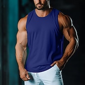 economico Canotte da palestra-Per uomo Canotta Gilet Canottiera Maglietta senza maniche Senza Maniche Girocollo Estate Semplice Moda Classico Casual Rete Streetwear Casuale Sportivo Nero Bianco Verde chiaro Maglietta Top per Uomo