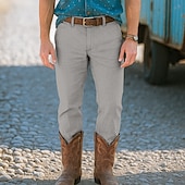 abordables Retro-Hombre pantalones de traje Pantalones de lino Pantalones Pantalones de verano Pantalones de playa Bolsillo delantero Pierna recta Plano Comodidad Transpirable Longitud total Formal Negocio Festivos