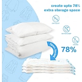 abordables almacenamiento de equipaje y viajes-Bolsas de vacío reutilizables para ropa, edredones, ropa de cama, colchas y abrigos, con cierre de cremallera, para viaje, 10 unidades