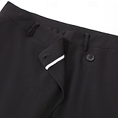 cheap Loose-Men&#039;s Dress Pants Trousers Pocket Layered Straight Leg Plain Comfort Soft Knee Length Formal Outdoor Daily Elegant Fashion Black White Micro-elastic