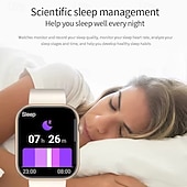 abordables Montres connectées-QX7 Montre intelligente 1.85 pouce Smartwatch Montre Connectée Bluetooth Rappel sédentaire Réveil Calendrier Compatible avec Smartphone Femmes Hommes Rappel de Message Podomètre Cadran de montre