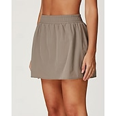 cheap Women's Skirts &amp; Skorts-Women's Solid Colored Casual Skirt Tennis Skirts Tennis Skirts with Shorts Pleated UPF50+ Quick Dry Tennis Golf Pickleball Bottoms Black Ivory Light Green Tennis Clothing