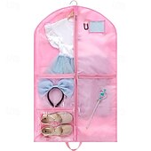 ieftine Sac pentru îmbrăcăminte și husă-geantă de îmbrăcăminte pentru copii cu 5 buzunare, husă de depozitare pentru costume scurtă pliabilă din material textil 210d, geantă de îmbrăcăminte lavabilă, rezistentă la praf, pentru spectacole,