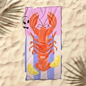 economico set di asciugamani da spiaggia-telo mare stampato, telo mare leggero e anti-sabbia ad asciugatura rapida, ideale per viaggi, piscina e uso all&#039;aperto