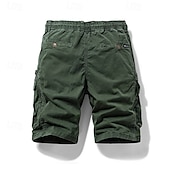 economico Classico-Per uomo Pantaloncini cargo Shorts Pantaloncini Estivi Coulisse Elastico in vita Multi-tasche Semplice Comodità Indossabile Lunghezza al ginocchio All&#039;aperto Sport Quotidiano Moda Casual Nero Cachi