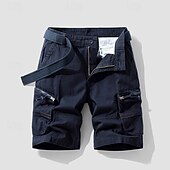 economico Classico-Per uomo Pantaloncini cargo Shorts Pantaloncini Estivi Bottoni Tasca con cerniera Tasche Multiple Semplice Comodità Indossabile Lunghezza al ginocchio All&#039;aperto Sport Quotidiano Moda Casual Nero Blu
