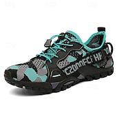 voordelige Casual Sneakers-Voor heren Sneakers Rivierschoenen Canyoning PU Leder Netstof Ademend Comfortabel Anti-slip Veters Zwart Donker paars Blauw Zomer Lente