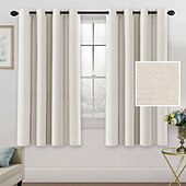 olcso Függönyök és drapériák-Linen tiszta fehér függöny kevert függöny panel készlet blackout len függönyök hálószobába 2 paneles szett 52x84 hüvelyk