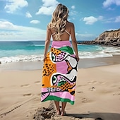 preiswerte Strandtuch-Sets-bedrucktes Strandtuch, leichte, schnelltrocknende, sandfreie Stranddecke, ideal für Reisen, Pool und den Einsatz im Freien