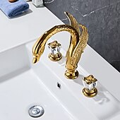 cheap Bathroom Sink Faucets-Bathroom Sink Faucet - Widespread Electroplated Widespread Two Handles Three HolesBath Taps