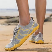 abordables Zapatillas Informales-Hombre Zapatillas de deporte zapatos descalzos Antideslizantes Barranquismo Casual Cuero PU Malla Transpirable Cómodo Antideslizante Cordones Negro / Rojo Negro Azul Real Verano Primavera