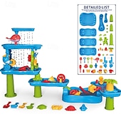cheap Beach &amp; Outdoor Toys-Water Table for Toddler 3-5 1-3 - Outdoor Kids Water Table - Sand Sensory Table Beach Summer Toys Sandbox Activity Table Outdside Water Toys Splash Table Water Table for Girls 3-5 4-8 Pink
