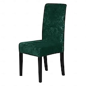 abordables Funda para silla de comedor-2 fundas elásticas de terciopelo para silla de comedor, fundas protectoras para silla con banda elástica para comedor, ceremonia de boda, banquete, decoración del hogar.