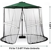 זול זרקורי לד-7.5*10ft מנורות רשת מטריות לשמשיות חיצוניות מטריית פטיו רשת נגד יתושים עם נורות רצועת לד חבל מתכוונן מתאים לשמשיות שולחן חיצוניות באורך 9ft (שחור)