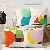 preiswerte Dekorative Wurfkissen-Geometrischer Dekorations-Wurfkissenbezug 4PC Weicher quadratischer Couchkissenschutz für Schlafzimmer Wohnzimmer Sofa Stuhl