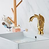 abordables Robinets de lavabo-Robinet de lavabo - Classique Chrome / Laiton antique / Électroplaqué Ensemble central Poignée unique à un trouBath Taps