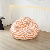 cheap Outdoor Activity-1pc Inflatable Sofa - Single-Size PVC Zebra Stripe Lounge Chair with Carry Bag Portable Indoor/Outdoor Camping &amp; Home Use Striped Pattern in Multiple Colors Inflatable Furniture