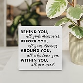 preiswerte Abschlusszeit-Abschluss Spruch Holzbox Schild Deko Schreibtischschild positiv hinter Dir all deine Erinnerungen Holzbox Blockschild rustikal Home Regal Wanddekoration Grad Geschenk