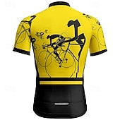 abordables Maillots pour hommes-Homme Maillot de cyclisme Manche Courte Cyclisme T-shirt Maillot avec 3 poches arrière VTT Vélo tout terrain Respirant Séchage Rapide Design Anatomique Évacuation de l&#039;Humidité Jaune Rouge Bleu