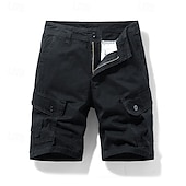 economico Classico-Per uomo Pantaloncini cargo Shorts Pantaloncini Estivi Multi-tasche Bottonato Tasca con Patta Semplice Comodità Indossabile Lunghezza al ginocchio All&#039;aperto Sport Quotidiano Moda Casual Nero Blu