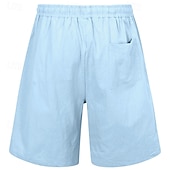 baratos Feriado-Homens Calção Shorts de linho Shorts de verão Shorts de praia Bolsos Com Cordão Cintura elástica Tecido Conforto Respirável Curto Férias Feriado Praia Havaiana Boho Preto Branco