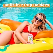 cheap Outdoor Activity-71-inch Giant Inflatable Pizza Pool Float For Adults With Cup Holder - X-Large Durable PVC Pool Floatie For Adults Quick-Dry &amp; Ultra-Portable Pool Rafts Pizza Party Decor Lounger For Beach Parties