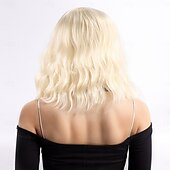 levne Syntetické trendy paruky-Syntetické paruky Bouncy Curl Curly Weave Střední část Asymentrický střih na stroji Paruka 14&quot; A1 Umělé vlasy Dámské Elastický Pohodlné Zářící barvy Zlatá