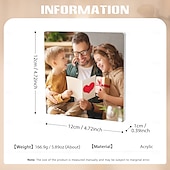 economico Festa della Mamma-Blocco fotografico in acrilico personalizzato, regalo ideale per la mamma, blocco di cristallo di vetro con foto, festa della mamma, matrimonio, compleanno, Natale, anniversario