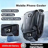 cheap Universal Accessories-SL14 Mobile Phone Cooler with Removable 1500mAh Battery Semiconductor Cooling Fan and LED Temperature Display for Gaming