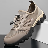 preiswerte Sneaker für Herren-Herren Sneaker Upstream-Schuhe Canyoning Lässig Outdoor PU Leder Netz Atmungsaktiv Bequem Rutschfest Schnürung Schwarz Braun Khaki Sommer Frühling