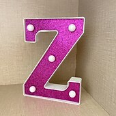economico Luci decorative-Luci decorative con lettere viola da 16 cm, luci per feste, compleanno, Natale