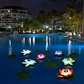economico Luci subacquee-1 pz luce galleggiante solare per laghetto con loto, luce da giardino per esterni, cortile, foglia di loto, decorazione per laghetto, piscina, illuminazione, luce galleggiante per l&#039;acqua