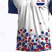 levne Festival-Pánské veteráni Vlastenec Polokošile na zip Golfová košile Krátký rukáv Polo tričko Košile s límečkem Na běžné nošení Streetwear Oblečení na dovolenou Párty oblečení 3D tisk Polo na čtvrt zip Jaro