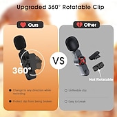 baratos acessórios de perfuração-Microfone de lapela sem fio para iPhone e Android, mini microfone USB-C com redução de ruído, perfeito para gravação, vlog, YouTube, TikTok, podcasts e vídeos de entrevistas