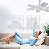 お買い得  電球-E27 シーリングファン（ライト付き）、U字型 6 枚葉 LED 折りたたみリーフライト、リモコン調光ファンライト、寝室、ガレージ用小型シーリングファン、インテリジェントタイミング、ヘッドシェイクオリエンテーション