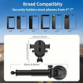 abordables Supports de voiture-Support de téléphone portable ABS pour tableau de bord de voiture - Support pivotant étanche avec ventouse pour clip de navigation multifonction automatique compatible avec les smartphones de taille 4