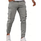 abordables Pantalons Cargo-Homme Pantalons Cargo Pantalons Boutons Poche à Rabat Uni Portable Extérieur Quotidien Camping &amp; Randonnée Mode Classique Noir Vert Véronèse