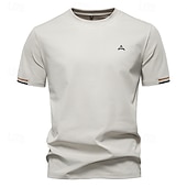 cheap Men&#039;s Casual T-shirts-Men&#039;s T Shirt Henley Shirt Tee Short Sleeve Shirt Short Sleeve Crewneck Summer Plain Fashion Designer Basic Plain Vacation Street Going out Apricot Black White Top Tee for Men