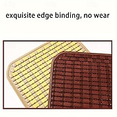 abordables Fundas de asiento para coche-Cojín de bambú para asiento de coche transpirable &amp;Cojín de asiento para exteriores cómodo y de material no textil, de ajuste universal, ideal para el verano.