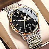 levne Quartz hodinky-Luxusní dárek pro dámské hodinky vodotěsné nerezová ocel luminiscenční zobrazení data módní jednoduché volnočasové dámské quartzové hodinky