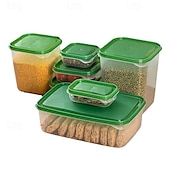 cheap Kitchen Storage-17PCS Food Container Fridge Bins, Leakproof Food Grade Plastic Various Sizes with Lid for Leftover Meals