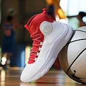 Χαμηλού Κόστους Ανδρικά Sneakers-ανδρικά κόκκινα και λευκά ψηλά αθλητικά παπούτσια μπάσκετ με απορρόφηση κραδασμών – κορυφαία άνεση και ανθεκτικότητα για αθλητικές επιδόσεις